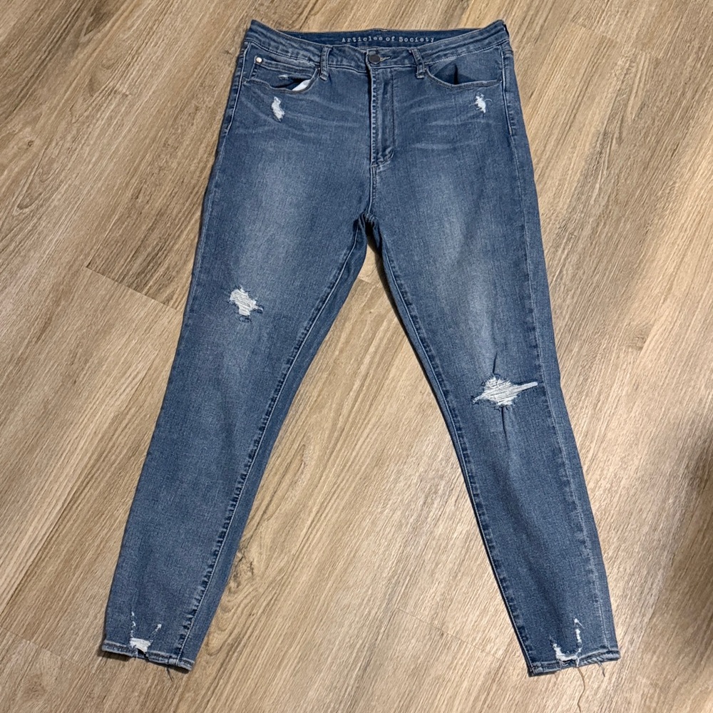 Articles Of Society Distressed Skinny Jeans - Blue